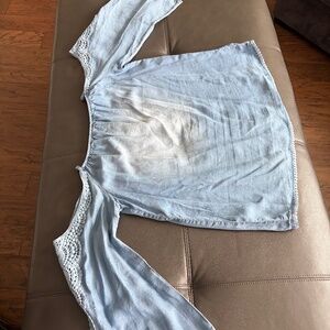 Women's Distressed Denim Top